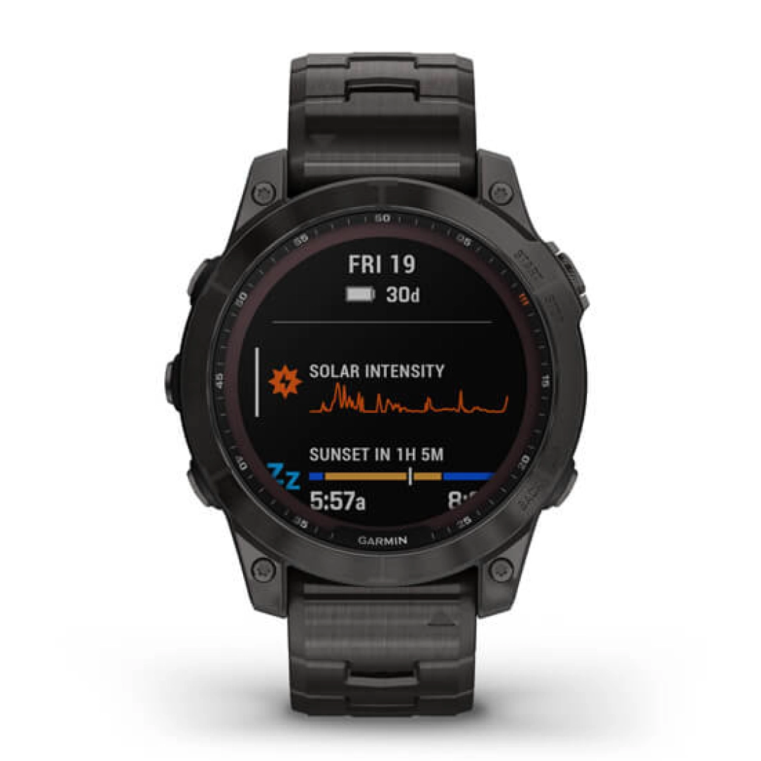 Смарт часы Garmin FENIX 7 Sapphire Solar Edition Carbon Grey DLC Titanium with Carbon Grey DLC Vented Titanium Band