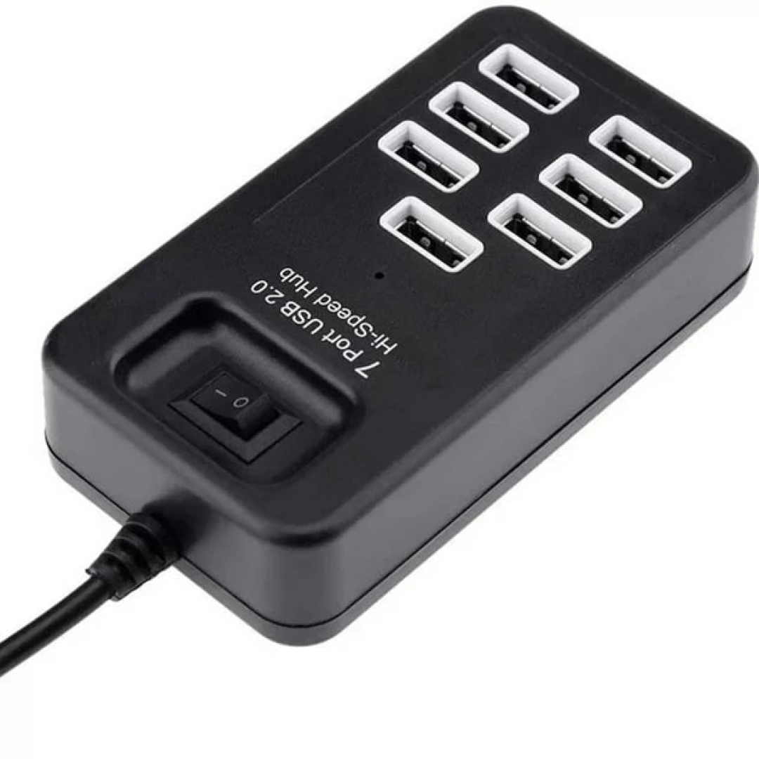 USB Hub на 7 USB P-1602 2.0 1m Black