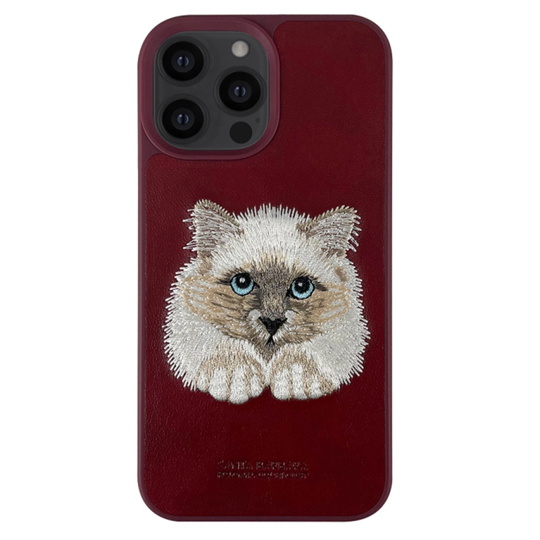 iPhone 14 Pro/14 Pro max uchun "Cat" Santa Barbara Polo Savanna qizil bezakli g'ilofi
