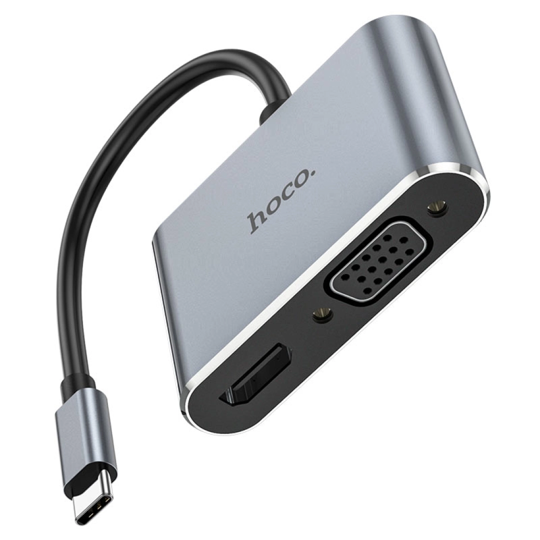 Конвертер “HB30 Eco” Type-C на HDMI + VGA + USB3.0 + PD