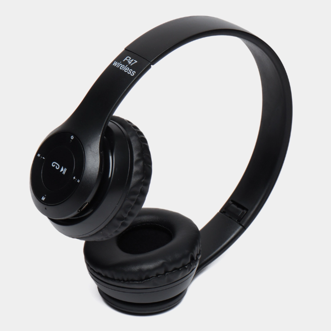 Bluetooth P47 Wireless, Black simsiz quloqchini