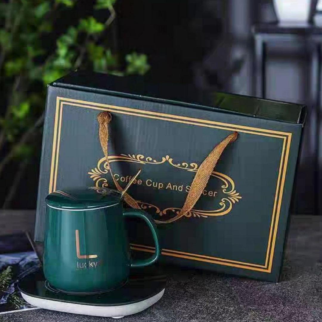 Фарфоровая кружка с подогревом