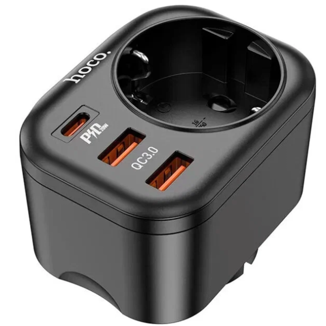 Многофункциональная розетка Hoco NS3 4000w чёрный