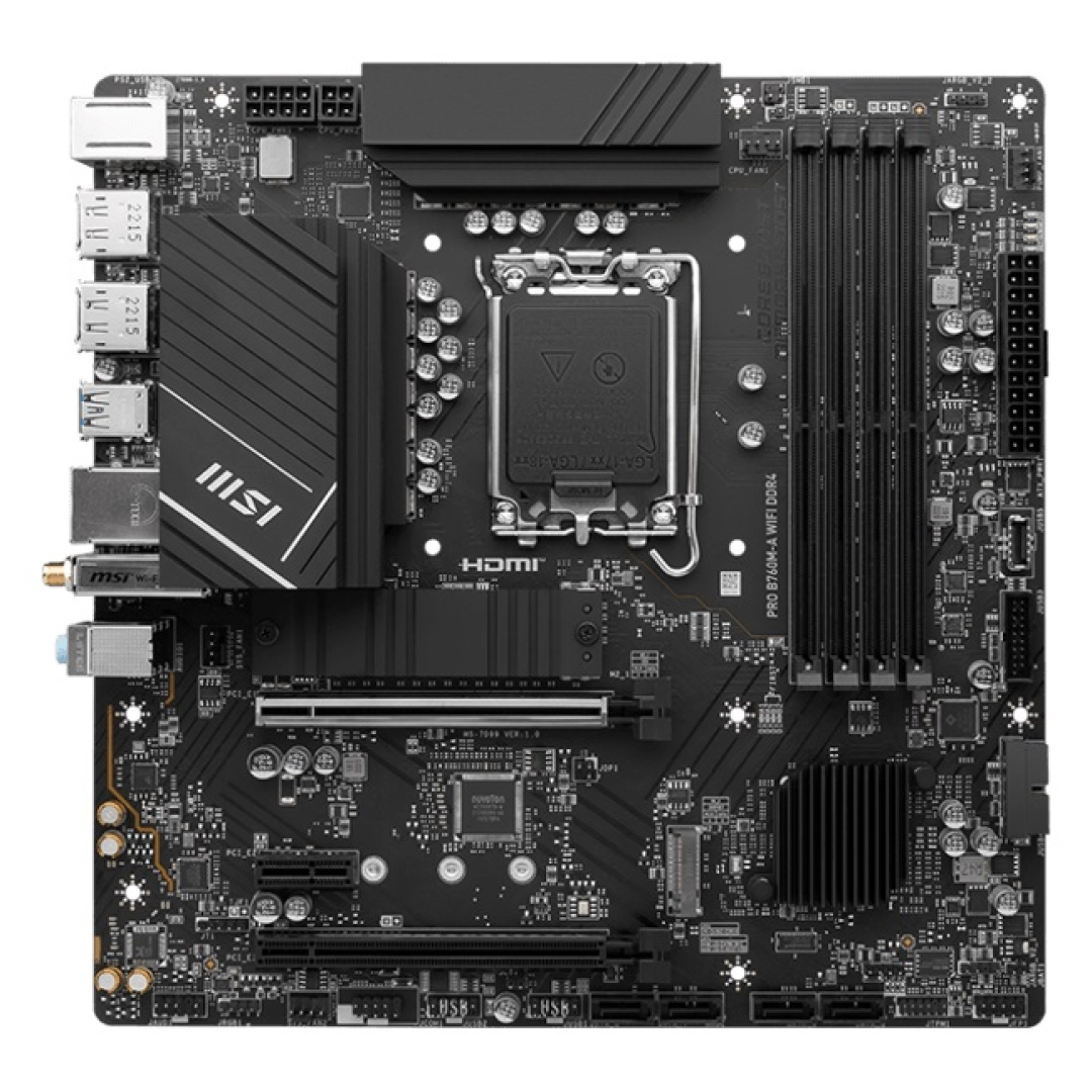 MSI PRO B760M-A WIFI DDR4 asosiy platasi - rasm №1 MSI PRO B760M-A WIFI DDR4 asosiy platasi