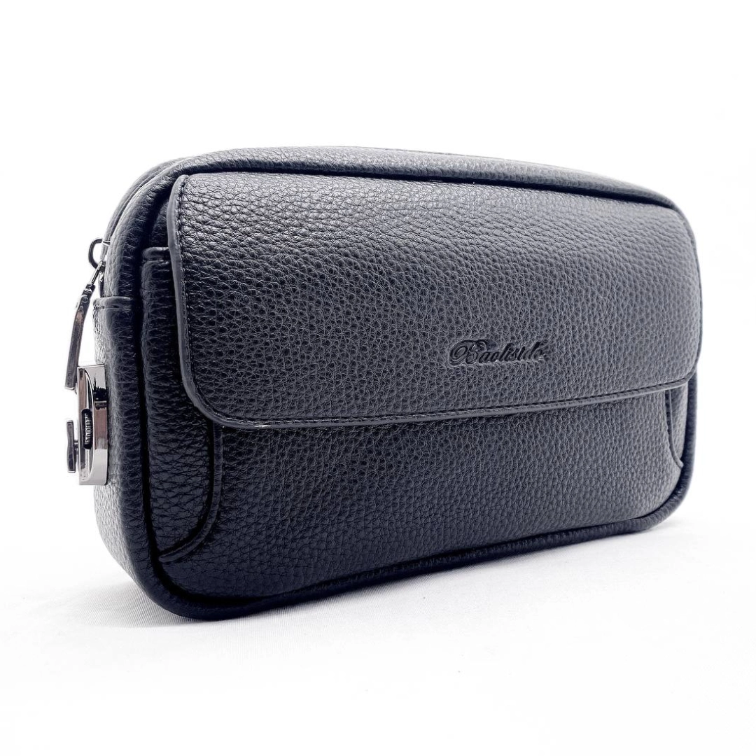 Baolisido 2021-2 qora charm erkaklar qo'l sumkasi