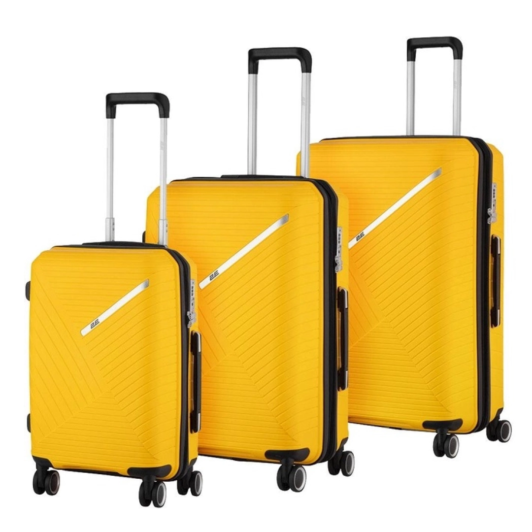 2E SIGMA EXP (L+M+S) Yellow plastik chamadonlar to&lsquo;plami