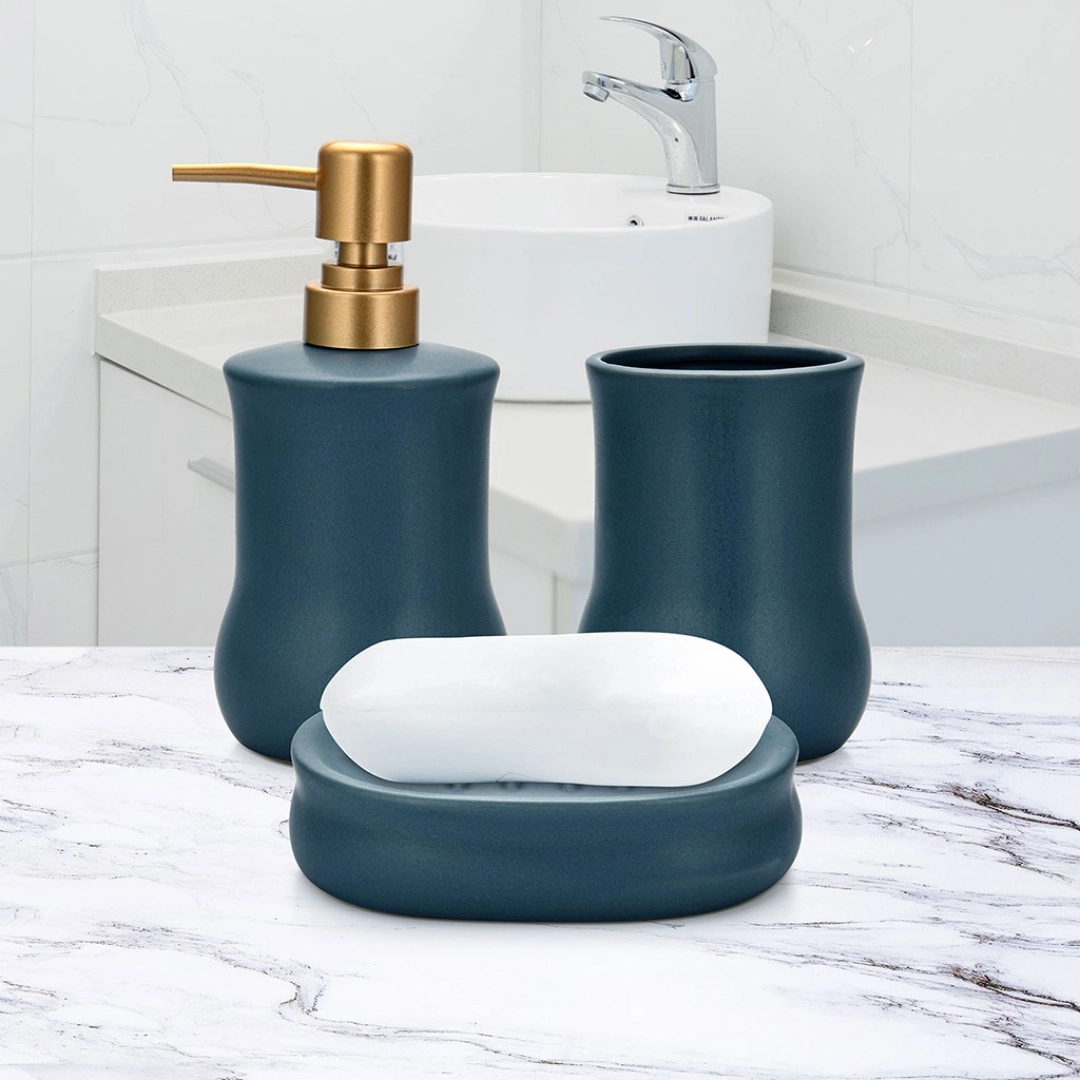 Дозатор жидкого мыла Fissman 300 мл, флакон 400 мл и контейнер для мыла, 9510