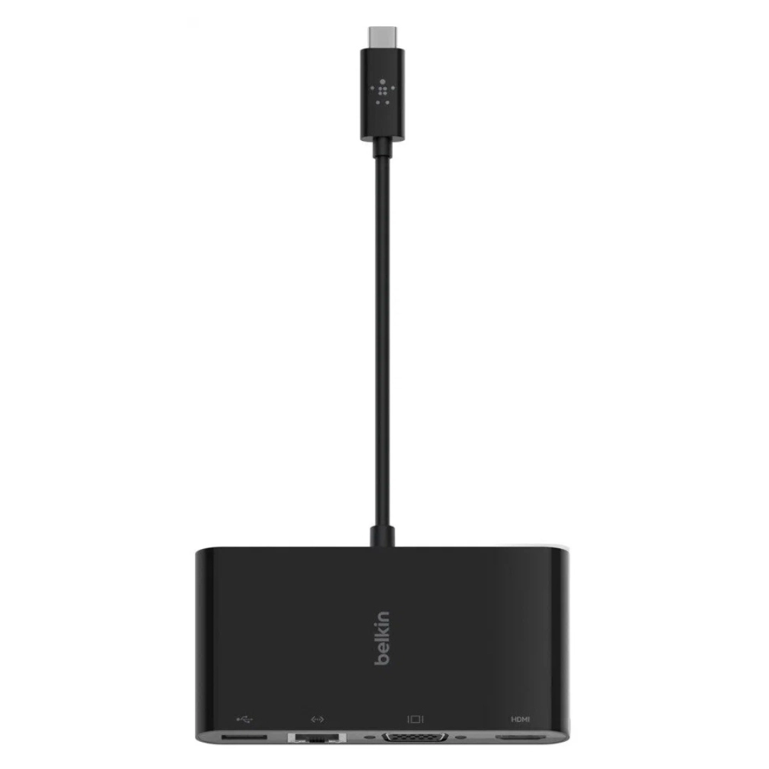 Переходник Belkin USB-C Multimedia Adapter (AVC005btBK) Gigabit Ethernet, USB-A 3.0, VGA, 4K HDMI (Black)