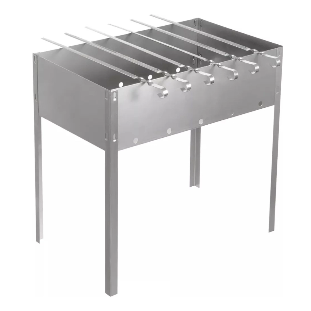 BoyScout yig‘iluvchan mangali, 50x30x50 sm + 6 ta six