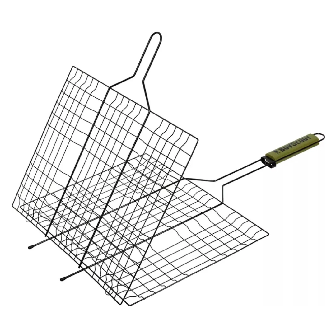 Решетка-гриль с антипригарным покрытием BoyScout 40x30x2,5 см, веер в подарок
