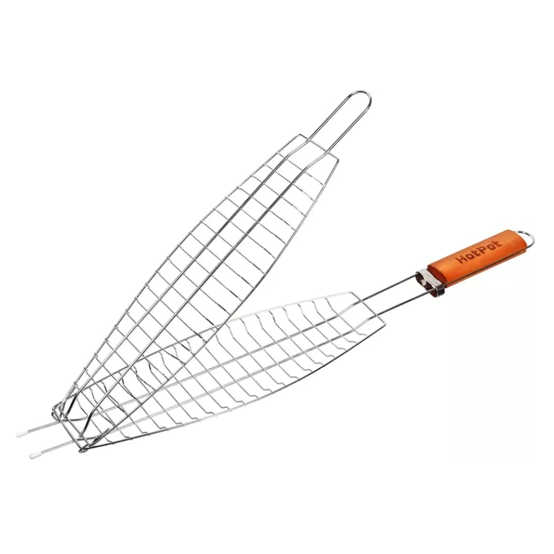 Решетка-гриль Hot Pot для рыбы, 60(+4)х36х8-12х4 см