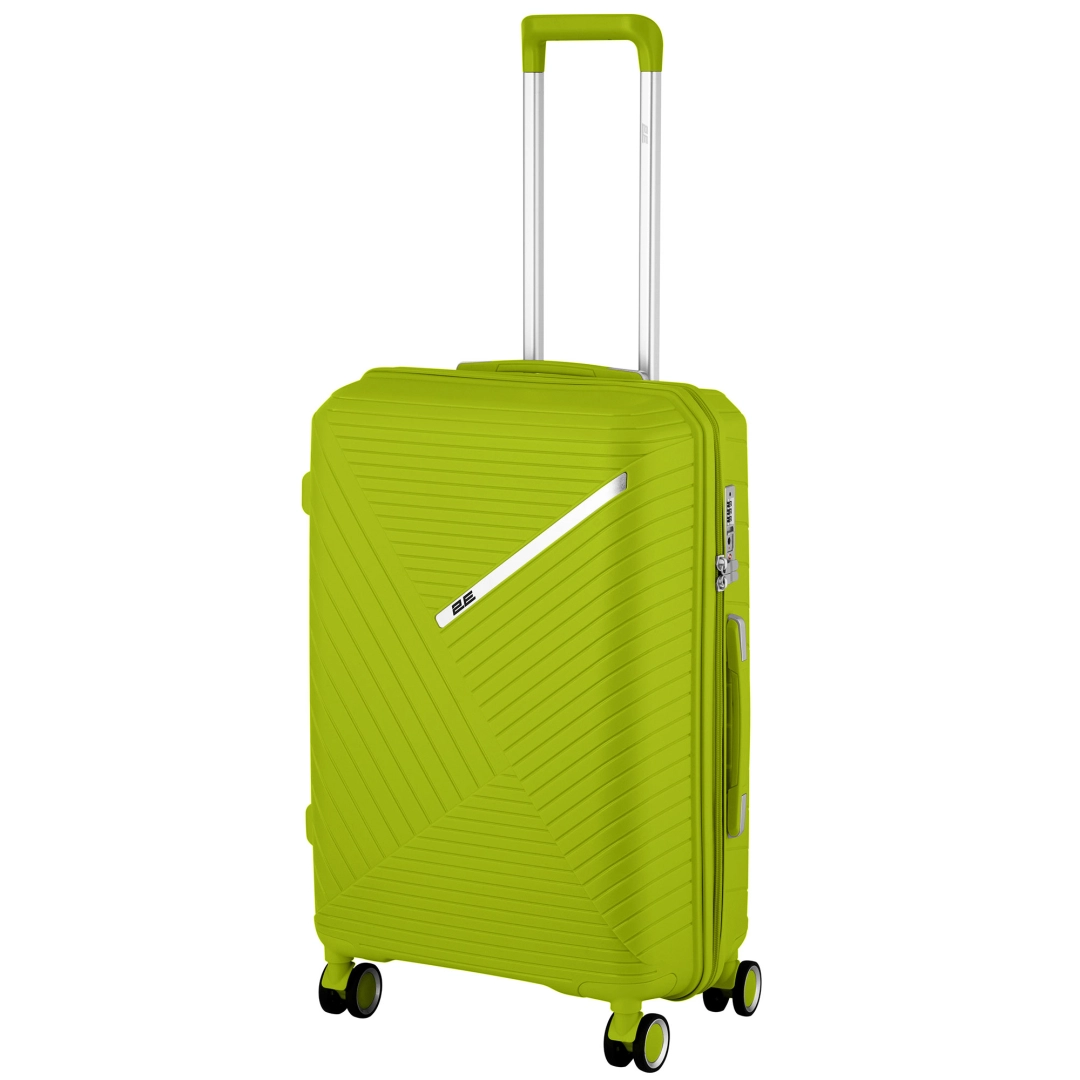 2E Sigma (o‘rta) Green apple plastik chemodani
