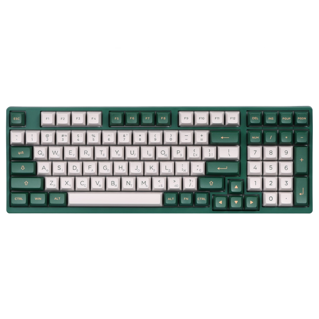 Клавиатура Akko 3098S London 98Key CS Silver USB-A Hot-swappable EN/UKR, RGB, Зеленый