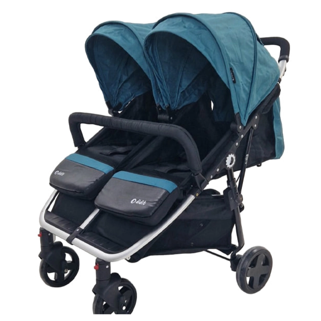 Детская коляска Didit для  двойняшек DT-2X зеленый