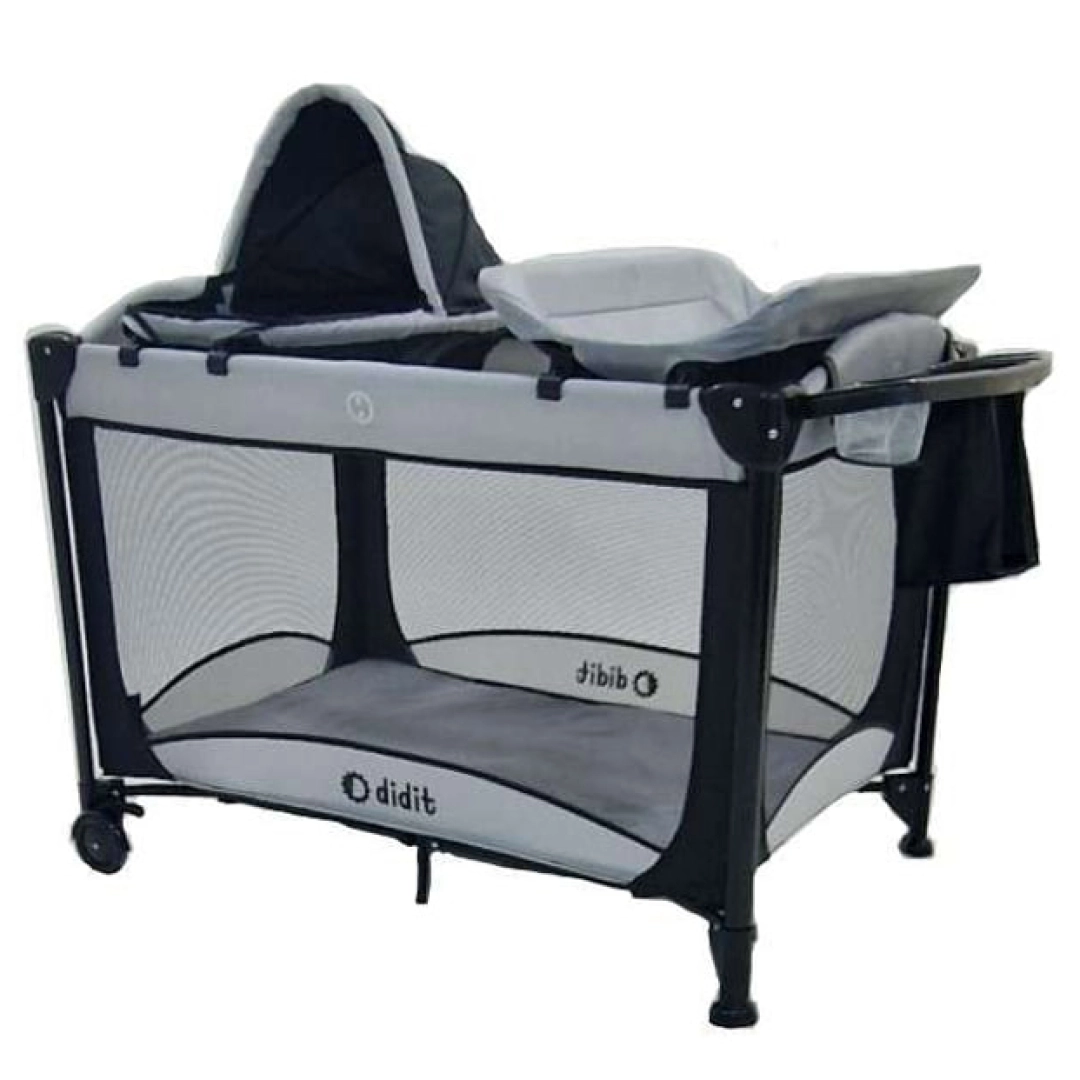 Кровать манеж Didit HY-8010F серо-синий