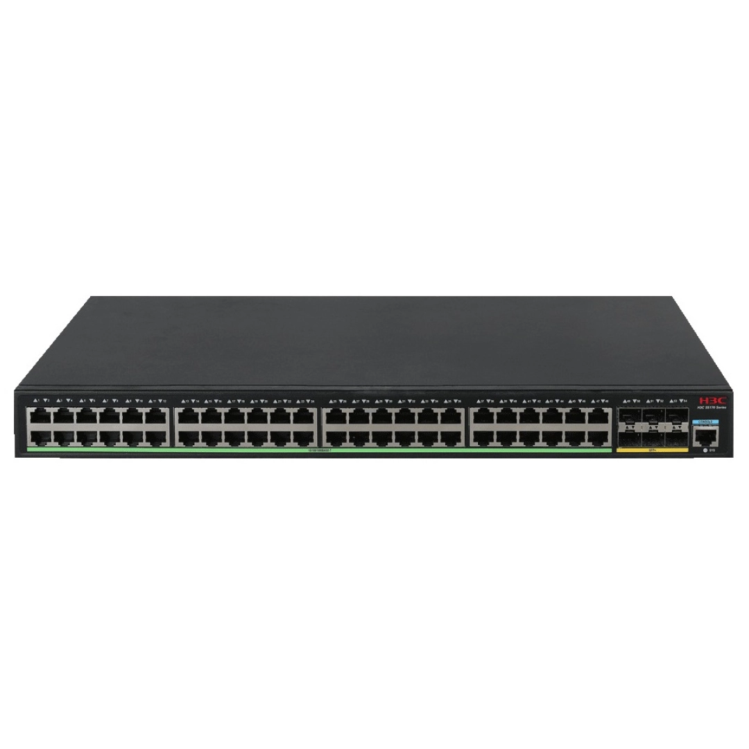 H3C S5170-54S-EI L2 Ethernet Switch with 48*10/100/1000BASE-T Ports and 6*1G/10G BASE-X SFP Plus Ports,(AC) kommutatori