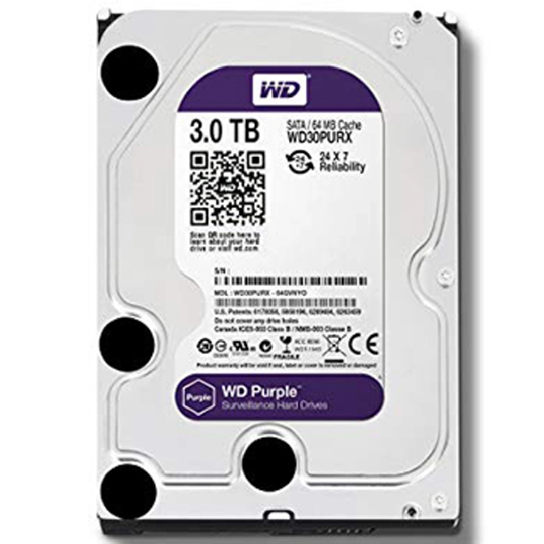 WD Purple HDD 3TB WD30PURX qattiq diski