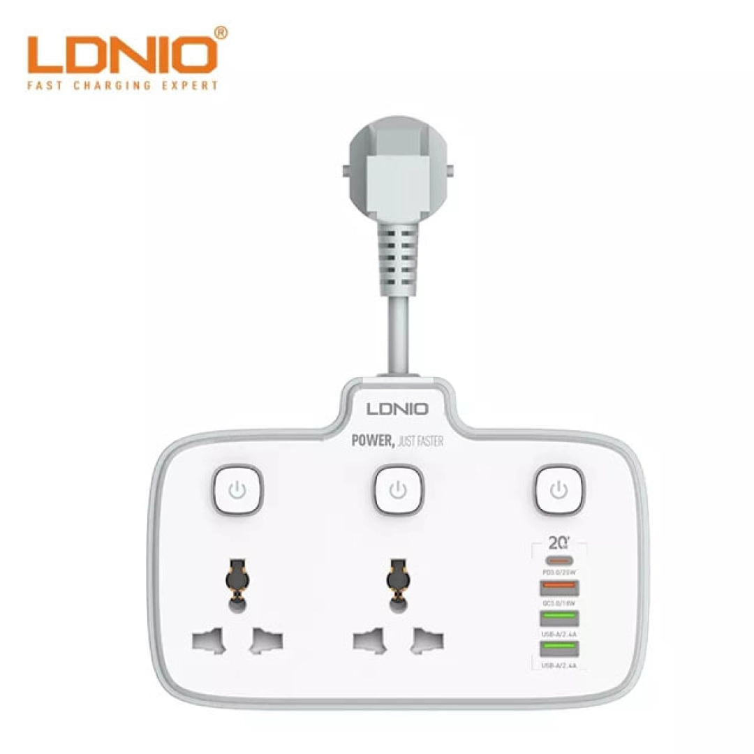 Сетевой фильтр Ldnio 2X 3USB PD SC2413 2500W белый