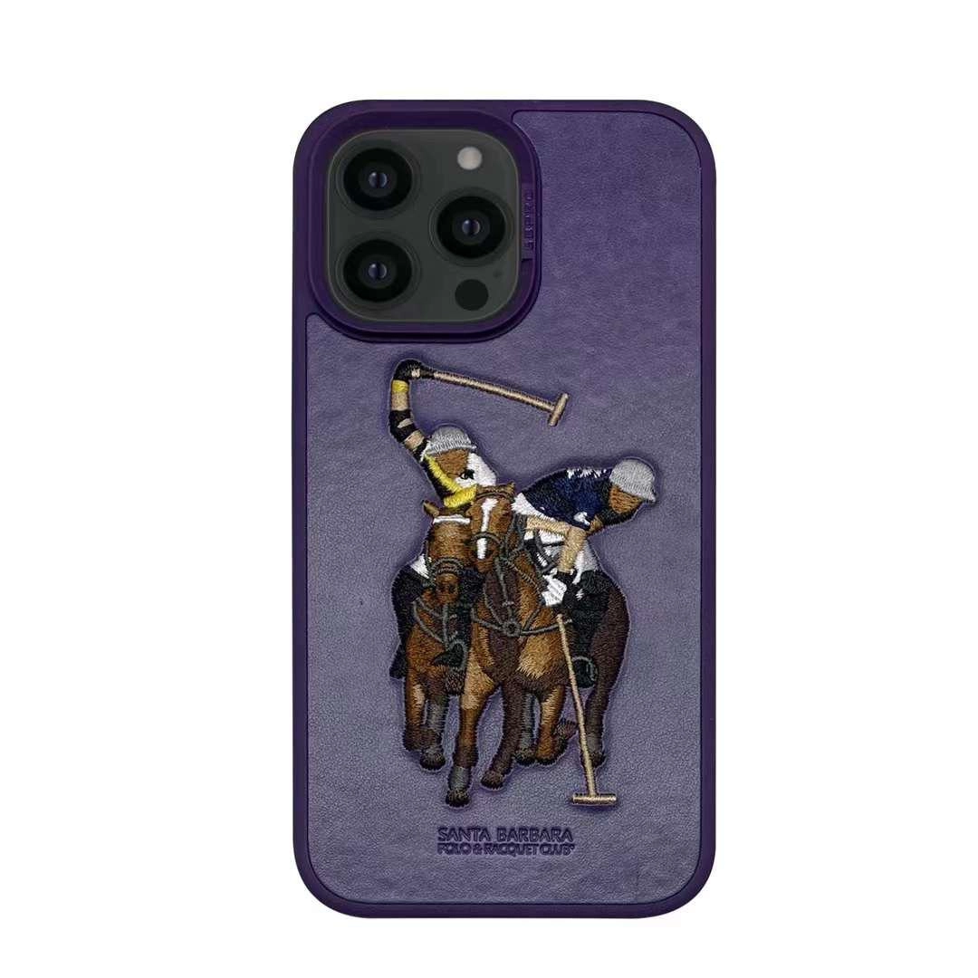 Чехол с вышивкой "Jockey" Santa Barbara Polo для iPhone 14 Pro/14 Pro max, фиолетовый