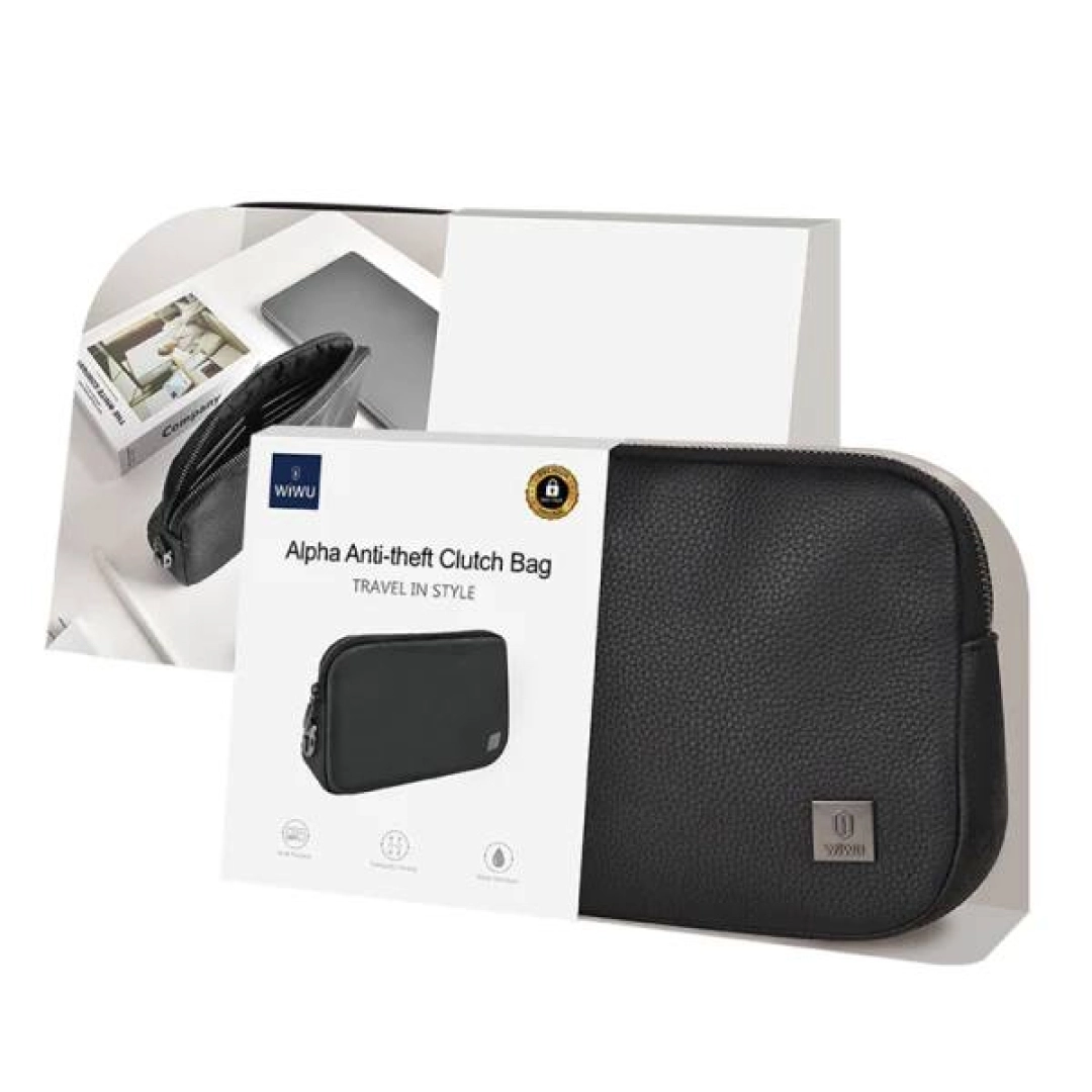 ALPHA ANTI THEFT CLUTCH BAG  qora sumka