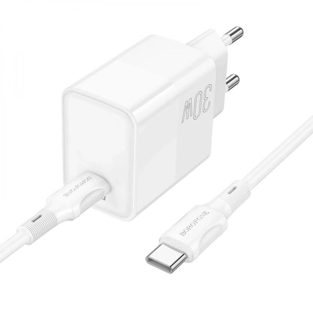 Сетевое Зарядное Устройство Borofone BA77A Insightful PD / QC 30W Type-C to Type-C белый