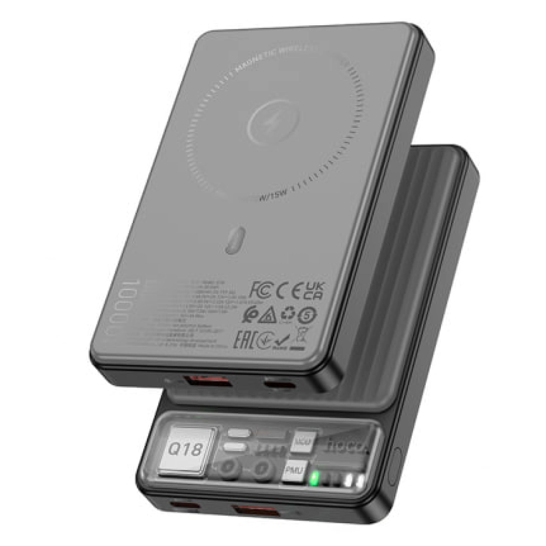 Power bank Hoco Hoco Q18 10000mAh qora tashqi akkumulyatori