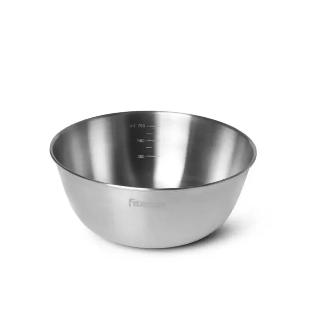 Миска Fissman 0,7 л 30x9см  нержавеющая сталь - фото №1 Миска Fissman 0,7 л 30x9см  нержавеющая сталь