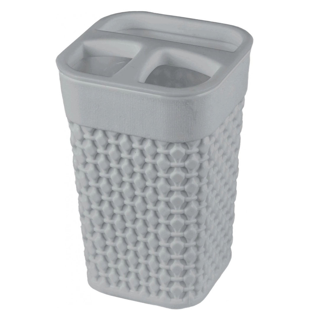 Подставка для зубных щеток Plast Team OSLO, 75х75х113 Серый шторм