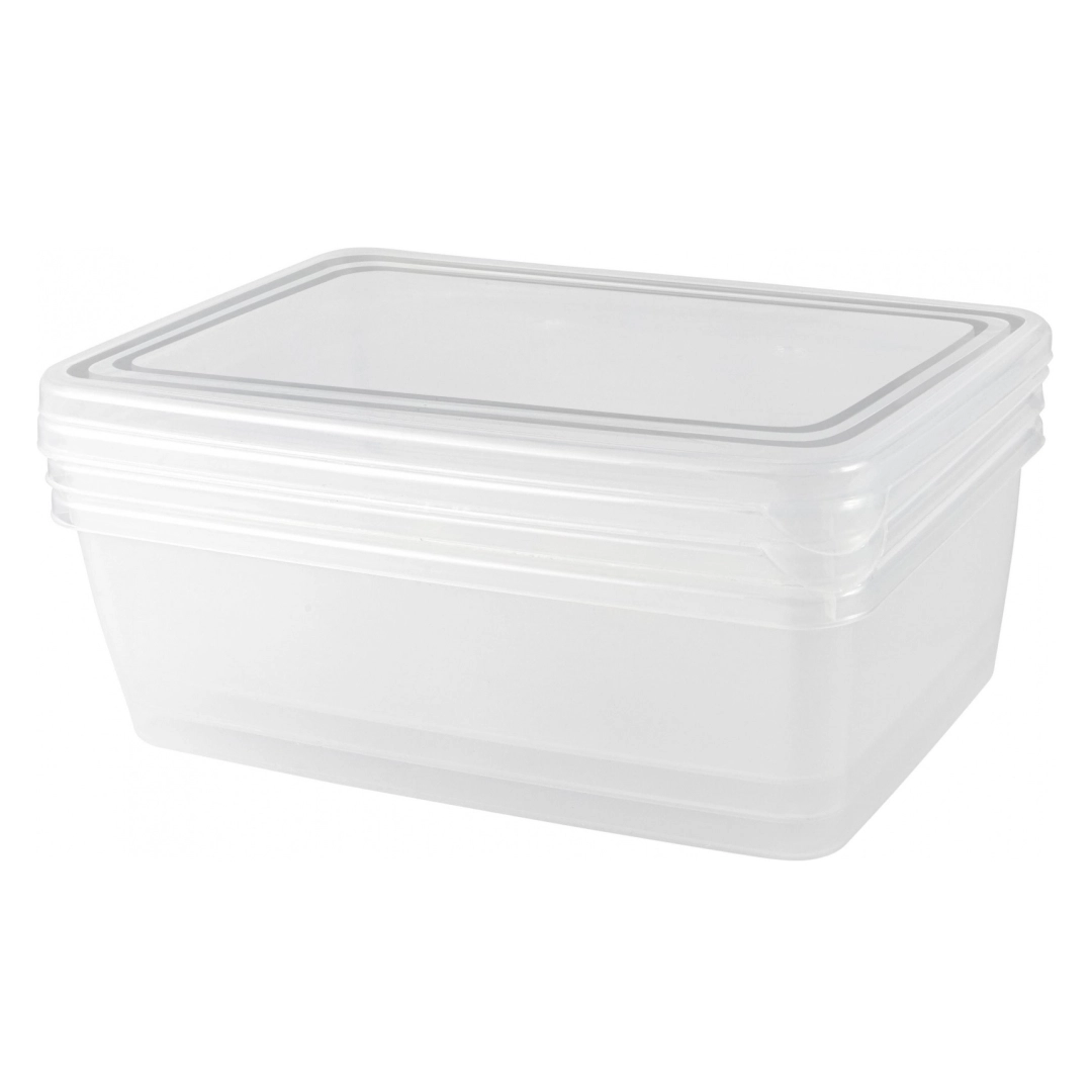 Набор контейнеров для заморозки Plast Team 1,35л, прямоугольные, 3шт, 204х140х105