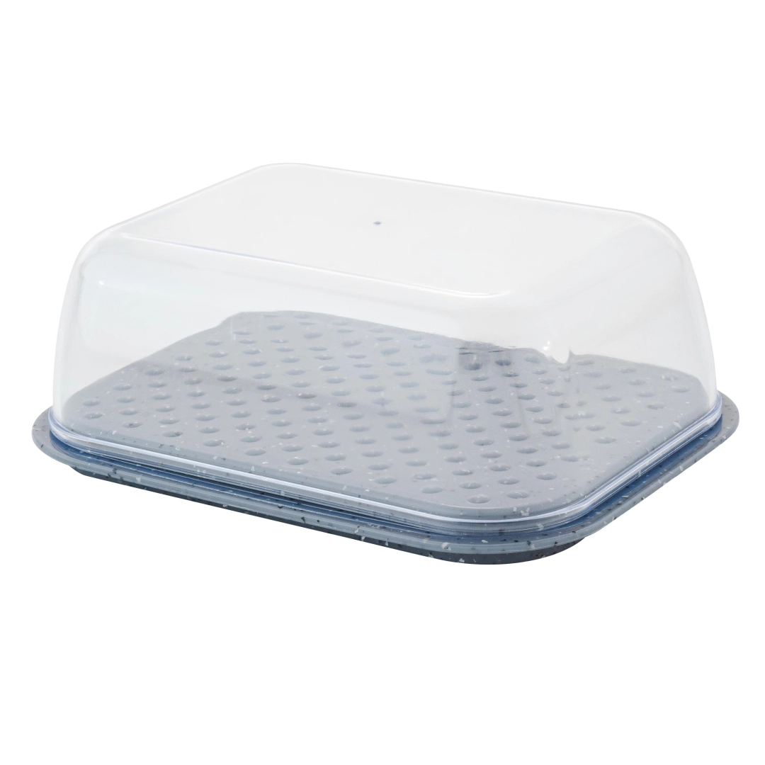 Масленка Plast Team STONE, двухсторонняя, 145х110х54 темный камень