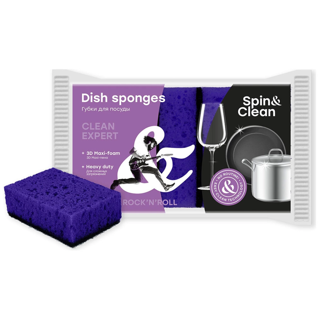 Spin&Clean ROCK'N'ROLL CLEAN EXPERT idish yuvish gubkasi, 5 dona