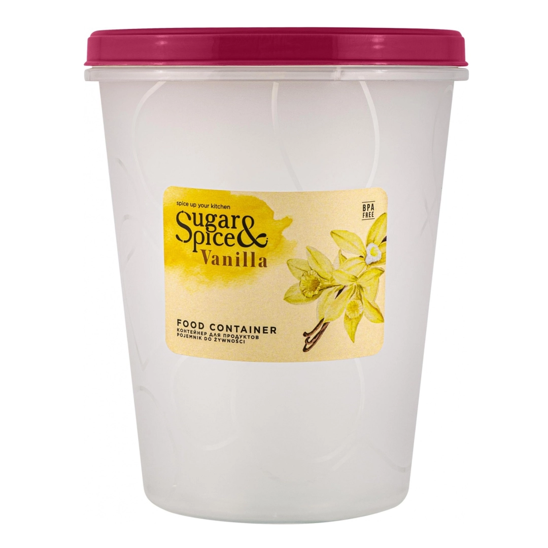 Банка для продуктов Sugar&Spice Vanilla, с завинчивающейся крышкой, 1л, круглый, 120х120х145 брусника