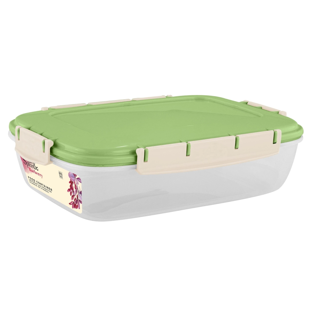 Контейнер для продуктов Sugar&Spice Вarberry, с защелками, герметичный, 1,3л, прямоугольный фисташка