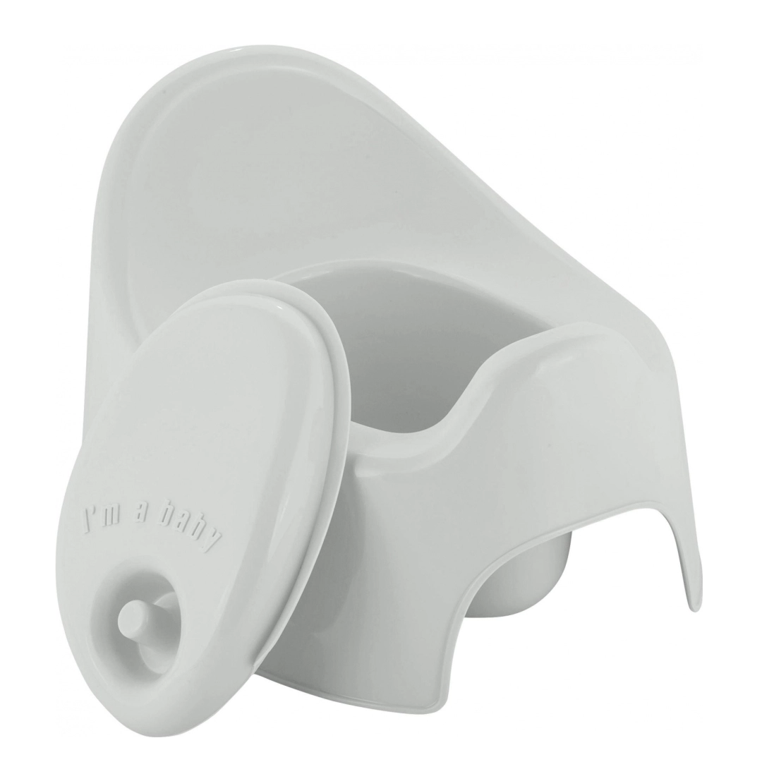 Горшок детский Lalababy Follow Me, защита от брызг, с крышкой, серое пёрышко