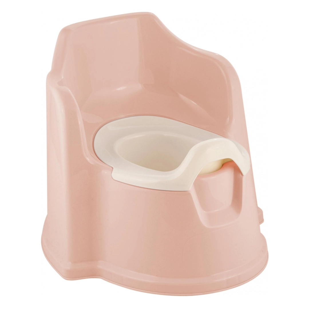 Горшок детский с высокой спинкой Lalababy Protect Me, защита от брызг розовый зефир