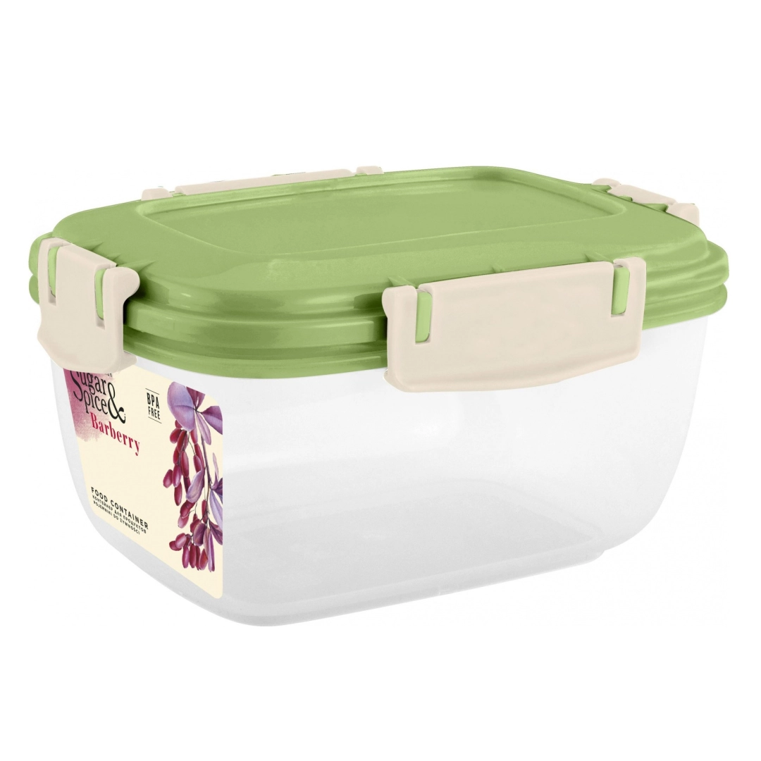 Контейнер для продуктов Sugar&Spice Вarberry, с защелками, герметичный, 0,45 фисташка