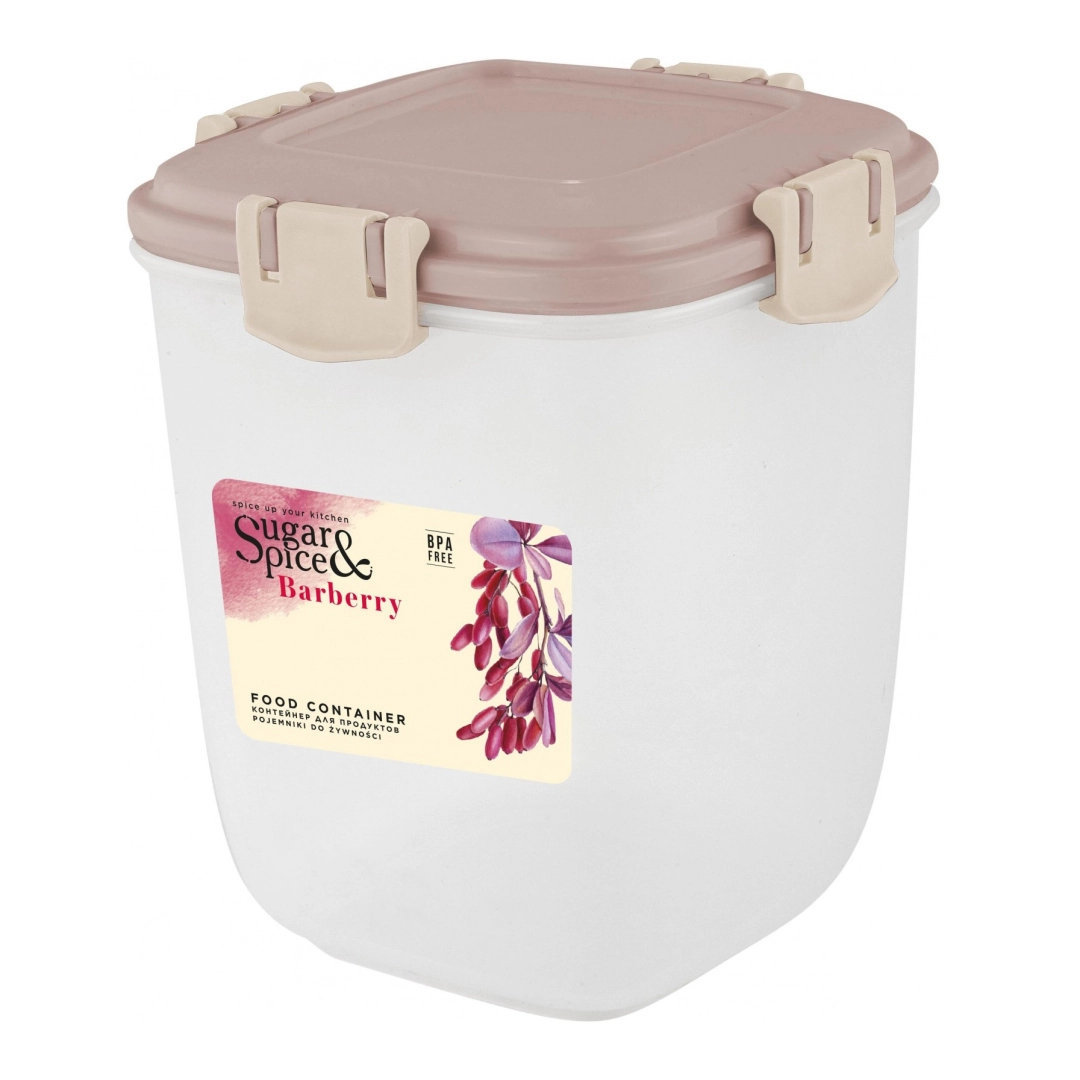 Контейнер для продуктов Sugar&Spice Вarberry, с защелками, герметичный, 0,9л, высокий латте