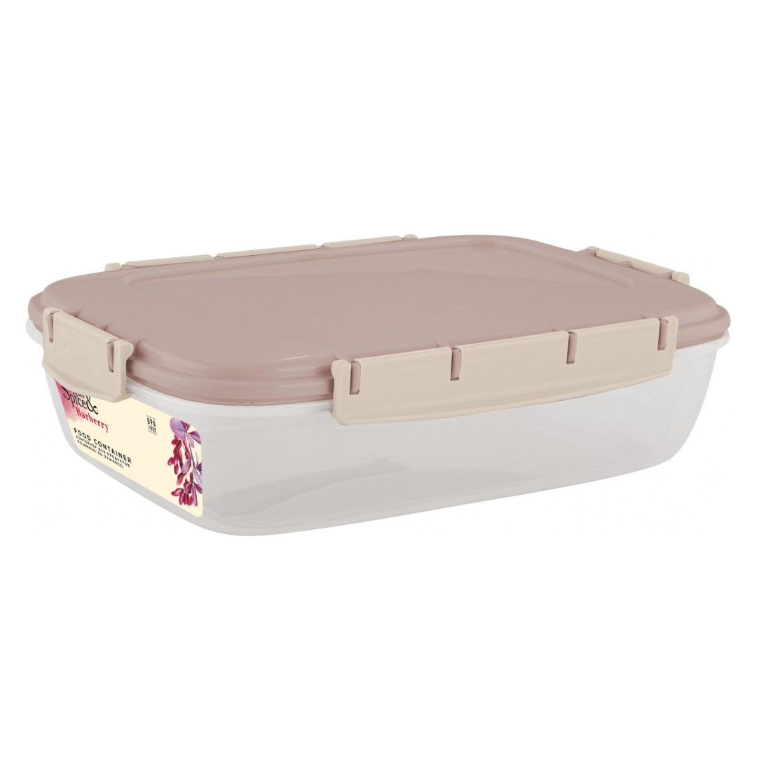 Контейнер для продуктов Sugar&Spice Вarberry, с защелками, герметичный, 1,3л, прямоугольный латте