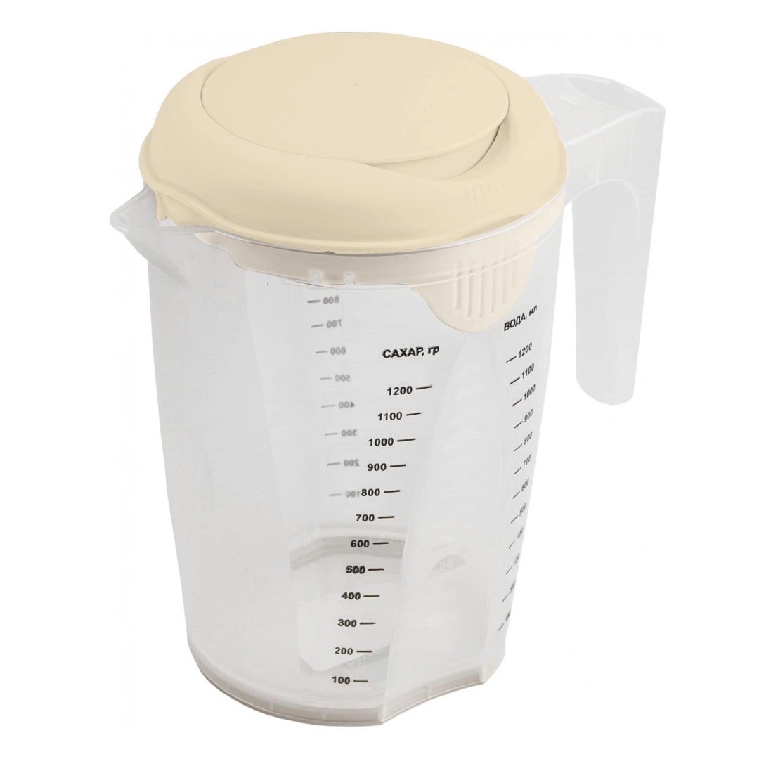 Plast Team STOCKHOLM o'lchaydigan blender idishi, ikki qopqoqli, 1,5 l qaymoq rang
