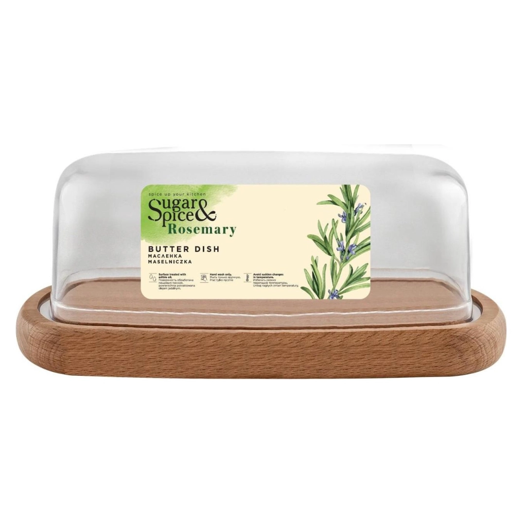 Масленка Sugar&Spice Rosemary, с прозрачной крышкой