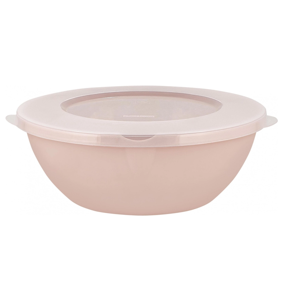 Миска Plast Team HELSINKI, с крышкой, 3л, 284х264х103 персиковая карамель