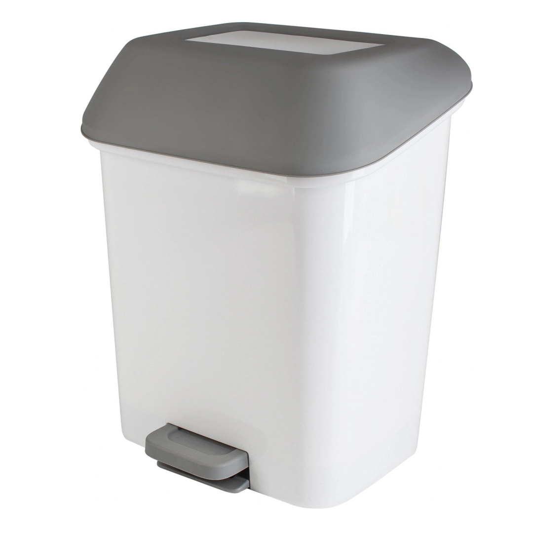 Мусорное ведро с педалью Spin&Clean Step с внутренним ведром, 15л белый