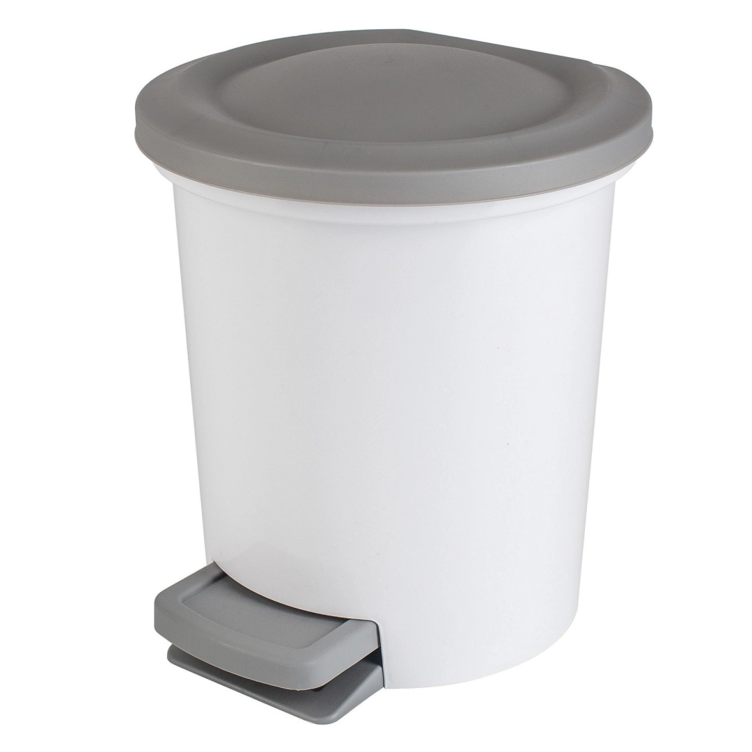 Мусорное ведро с педалью Spin&Clean Vogue с внутренним ведром, 6л белый