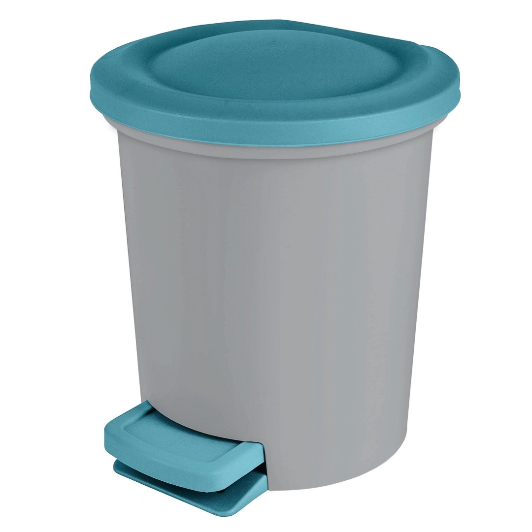 Мусорное ведро с педалью Spin&Clean Vogue с внутренним ведром, 6л небесный