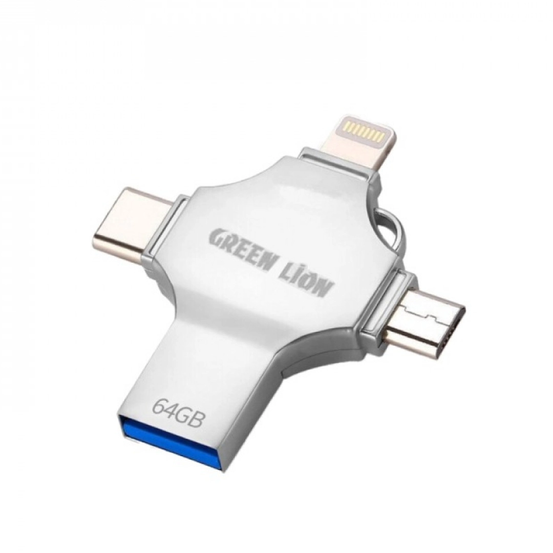 Green Lion 4-in-1 USB Flash Drive 256GB USB-fleshkasi