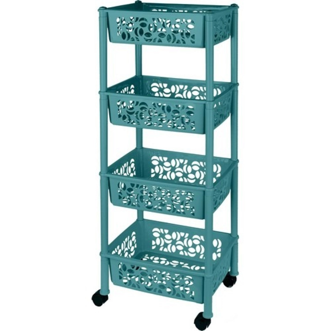 Этажерка Keeplex на колесиках четырехсекционная прямоугольная 37х29х19см Mexican fresh