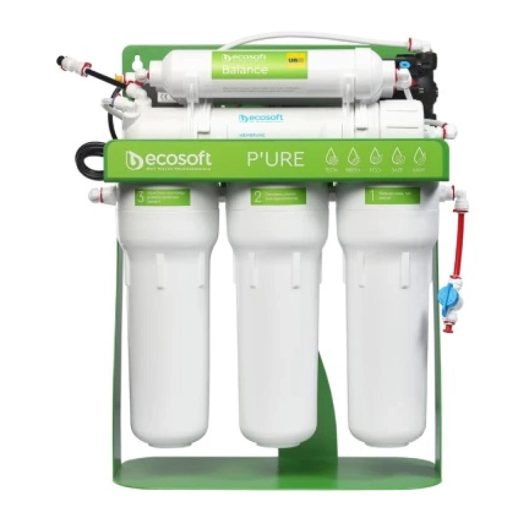 Ecosoft p'ure BALANCE teskari osmos filtri to'shakda nasos bilan