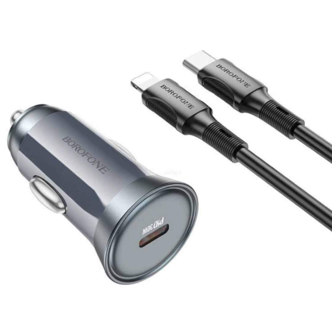 Автомобильное зарядное устройство Borofone BZ26 PD 30W + кабель Type C - Lightning