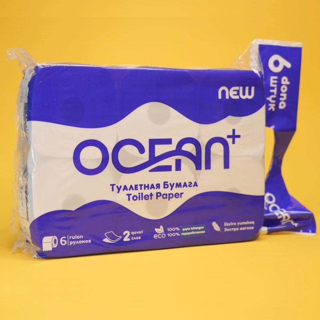 Ocean 6 o'ram, 2 qavatli hojatxona qog'ozi