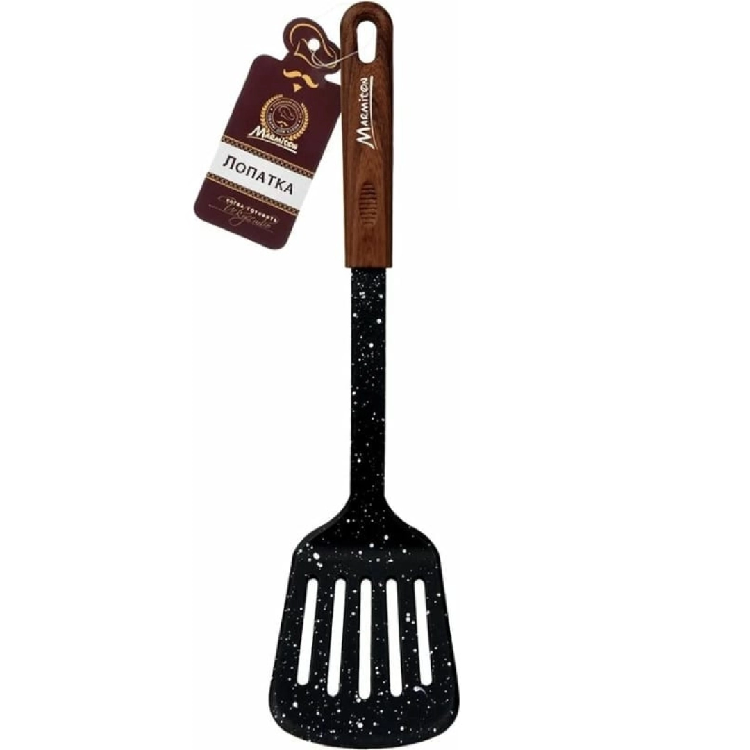 Лопатка с прорезями MARMITON нейлоновая, резиновая ручка, 32 см 17219